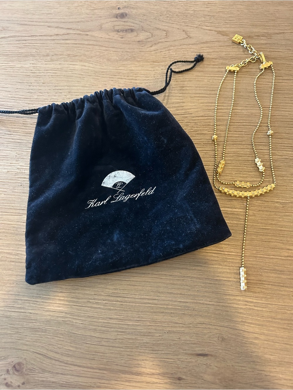 Vintage Karl Lagerfeld multi-strand layered lariat necklace